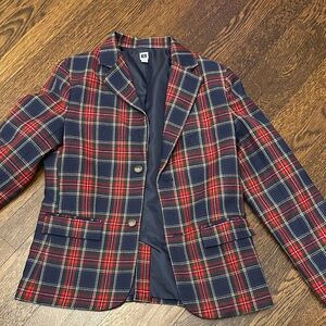Janie & Jack Boys Plaid Blazer Jacket - Red & Navy